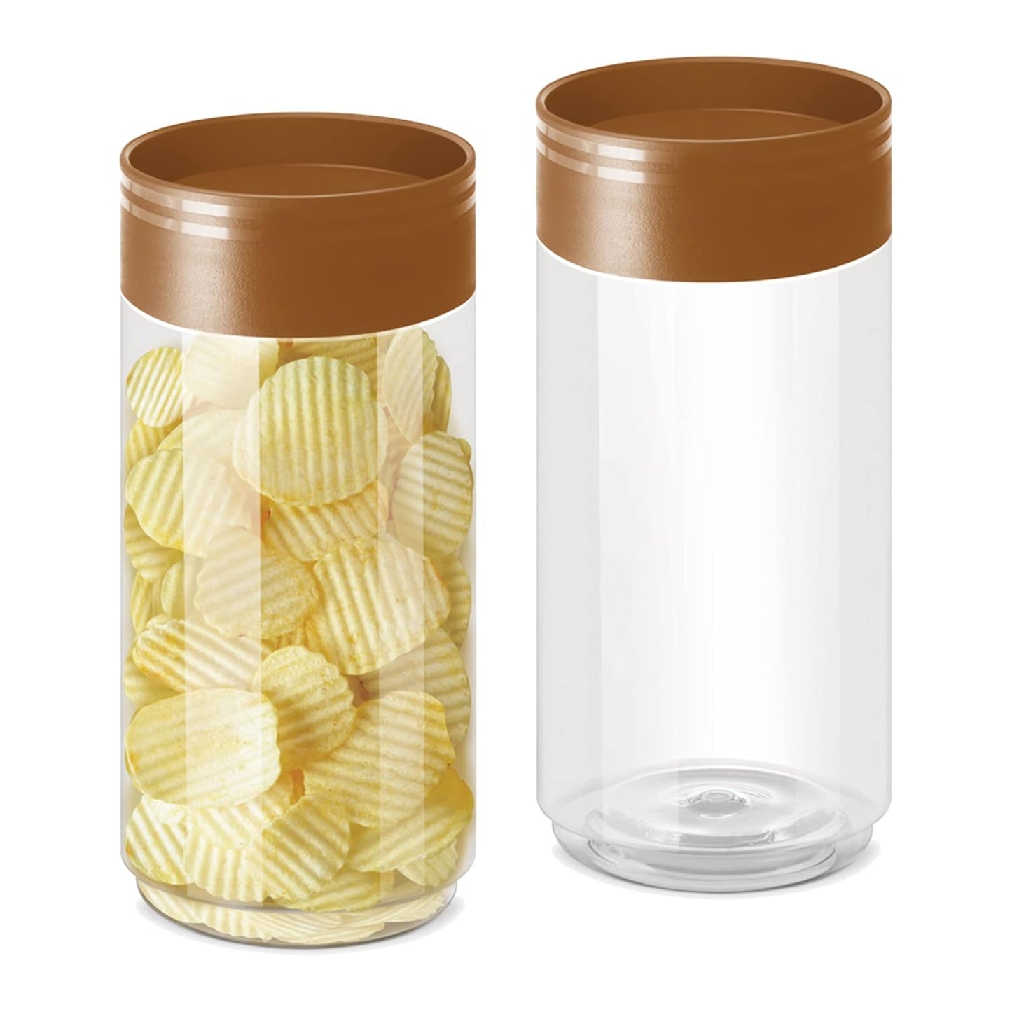 MILTON Stack IT 1000 Airtight Plastic Storage Jar and Container Set Stackable BPA Free, Transparent Containers for Kitchen Grocery Storage, Multipurpose Organizer Jar 890 Ml Each, Set of 2, Brown