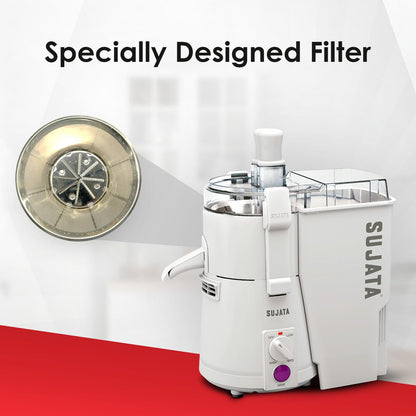 Sujata Powermatic Plus 900 Watts Juicer Mixer Grinder | 22000 Rotations Per Min | 90 Minutes Continuous Running | 2 Versatile Jars 1750 ml and 1000 ml