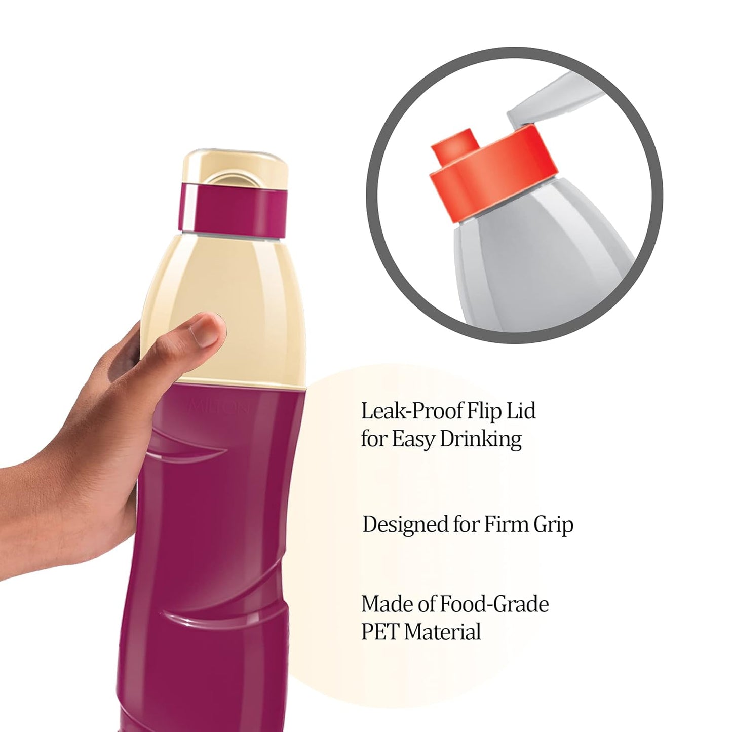 MILTON Kool Crony 1100 Insulated Water Bottle, 1 Piece, 960 ml, Purple (Plastic)