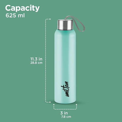 Milton Halo 900 Steel Thermoware, Inner Steel, PU Insulated, Leak Proof Water Bottle for School Kids, Office, Gym, Easy to Carry Strap, 600 ml, Aqua Green