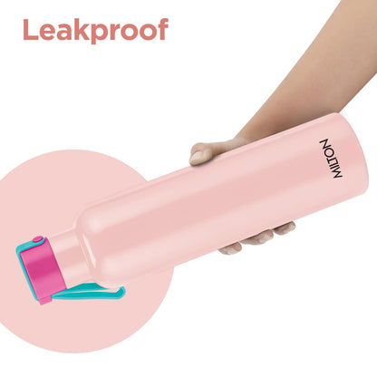 Milton Felice 700 Thermosteel Water Bottle 550 ml, 24 Hr Hot and Cold I Leak Proof Lid, ISI Certified I Vacuum Insulated I for Office, Gym, School I Pink