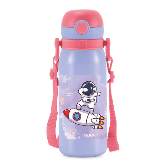 MILTON Torque 650 Astronaut Stainless Steel Kids Water Bottle, 630 ml, Purple