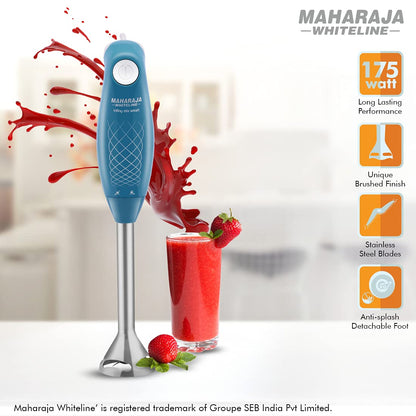 Maharaja Whiteline Infiny Mix Smart Hand Blender (175W), Turquoise Blue & White