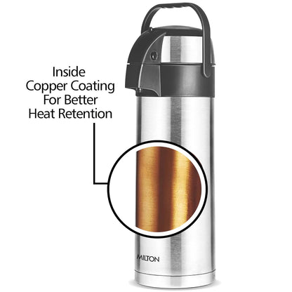 Milton Beverage Dispenser 4500 Stainless Steel for Serving Tea and Coffee, 4250 ml, Silver
