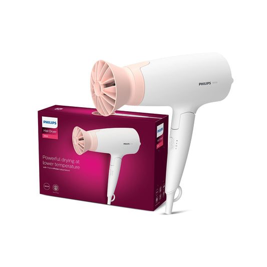 Philips Hair Dryer - Powerful Drying with Less HeatI 3 Styling Options for Salon like BlowdryI 1600 WattsI Cool ShotI Thermo- Protect TechnologyI Men and WomenI 2 Year WarrantyI BHD308/30, White