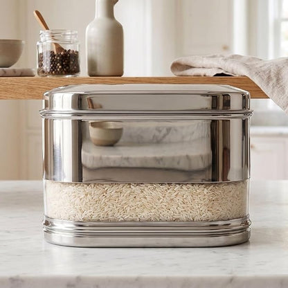 Apex ,Premium Stainless Steel Storage Container with Transparent Window Design, Airtight Kitchen Storage Jar for Rice, Pulses, Snacks & Dry Fruits