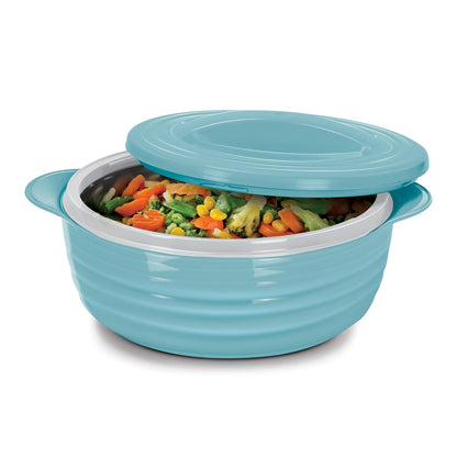 MILTON Aspire Jr. Set Inner Stainless Steel Casseroles, Blue (500,1000,1500 ml) | Double Walled| PU Insulated | Hot & Cold