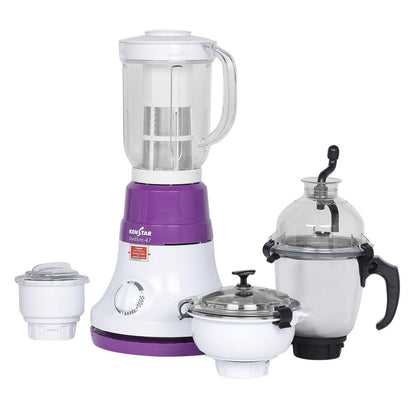 KENSTAR STALLION 4J 600-WATT MIXER GRINGER WITH 4 JARS (WHITE & VIOLET)