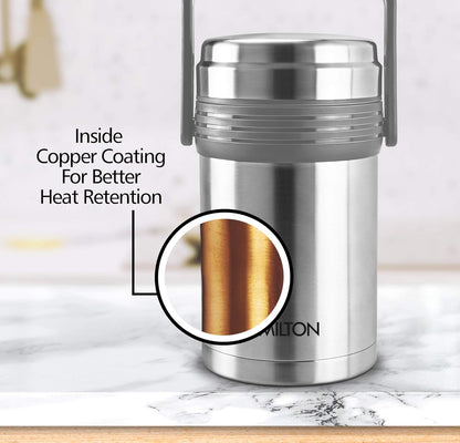 Milton Opus 4 Stainless Steel Tiffin Box, Set of 4, Silver, 300 Milliliter - 300 Ml