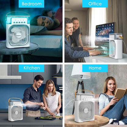 Mini Cooler for Room Cooling AC Portable Mini Fan Artic Cooler with 7 Colors LED Light, 1/2/3 H Timer, 3 Wind Speeds and 3 Spray Modes for Office,Home,Dorm,Travel1(Multicolor)