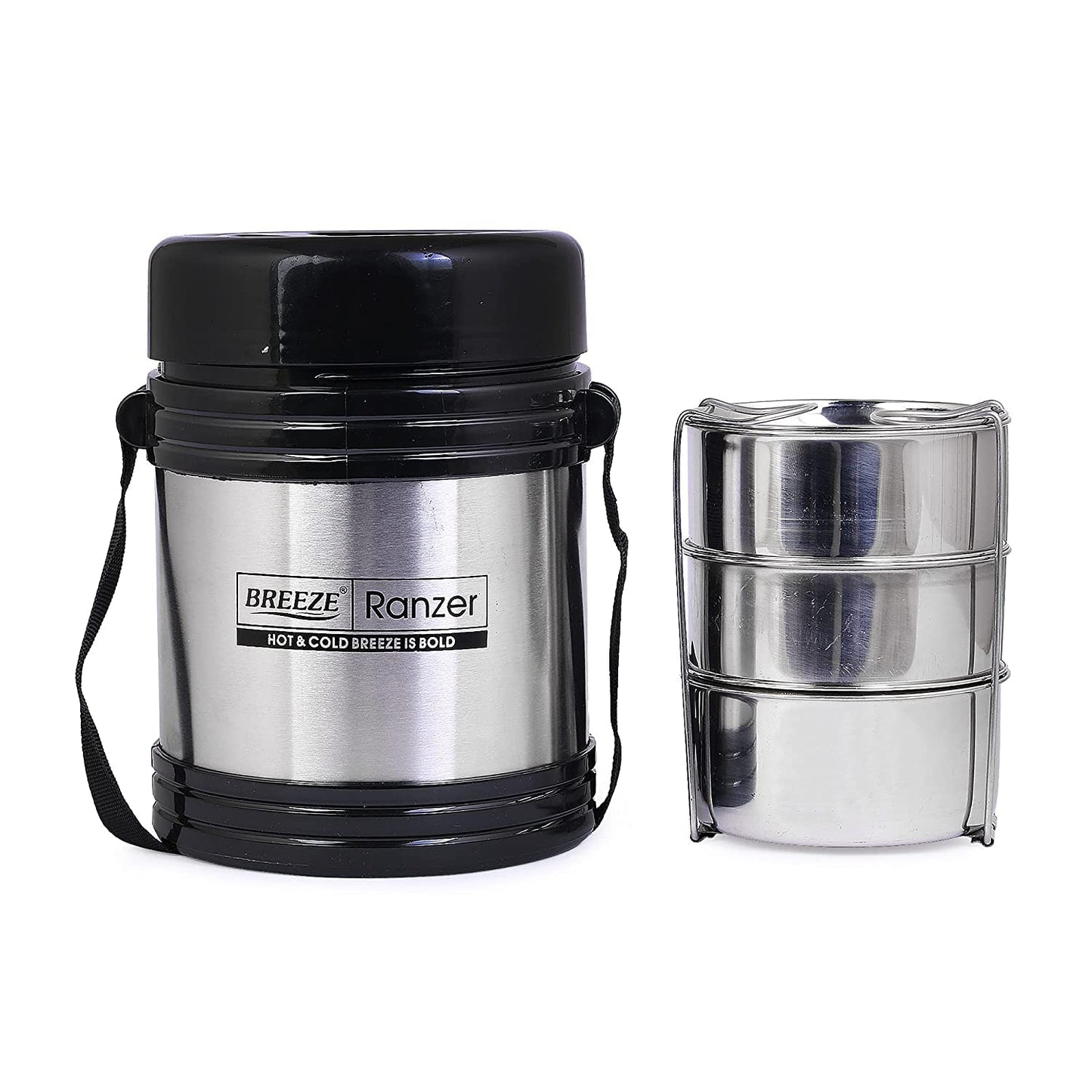Breeze Ranzer 3 Steel Lunch Box Set of 3 containers