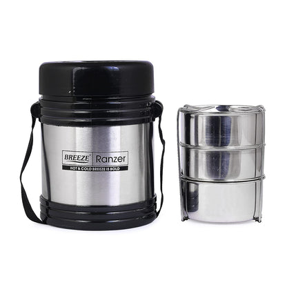 Breeze Ranzer 3 Steel Lunch Box Set of 3 containers