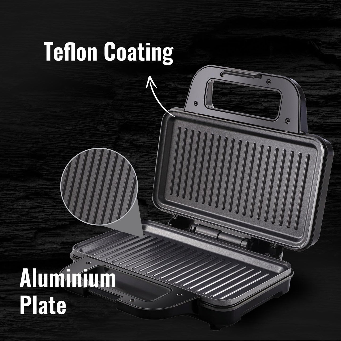Sujata 900 W Sandwich Maker SW12 with Aluminium Grill XL Plate | Teflon Coating | Auto Temperature Control