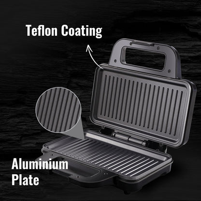 Sujata 900 W Sandwich Maker SW12 with Aluminium Grill XL Plate | Teflon Coating | Auto Temperature Control