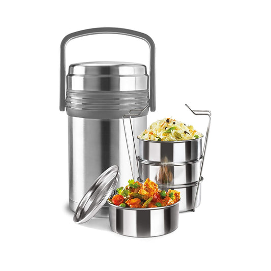 Milton Opus 4 Stainless Steel Tiffin Box, Set of 4, Silver, 300 Milliliter - 300 Ml