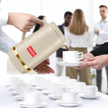 Milton Renova 750 Water Jug, PU Insulated Inner Stainless Steel Hot & Cold Jug, BPA Free, Leak Proof, 750 ml, Beige, Ideal for Tea, Coffee, Water, Hot Beverages