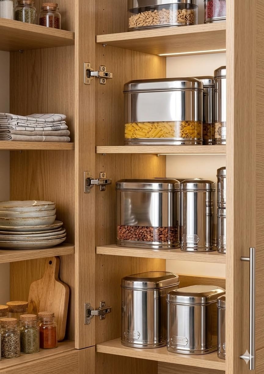 Apex ,Premium Stainless Steel Storage Container with Transparent Window Design, Airtight Kitchen Storage Jar for Rice, Pulses, Snacks & Dry Fruits