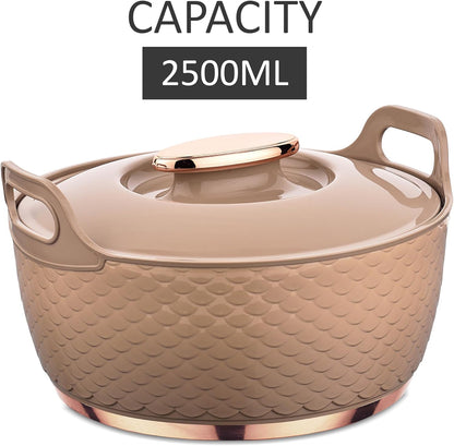 ASIAN Casserole Majestic Gold Stainless Steel Insulated Hotpot (ROSE, 2500ML)