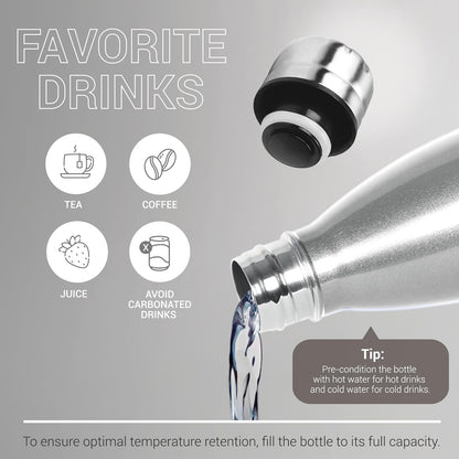 Milton Duo DLX 750 Thermosteel 24 Hours Hot and Cold Water Bottle, 700 ml, Silver