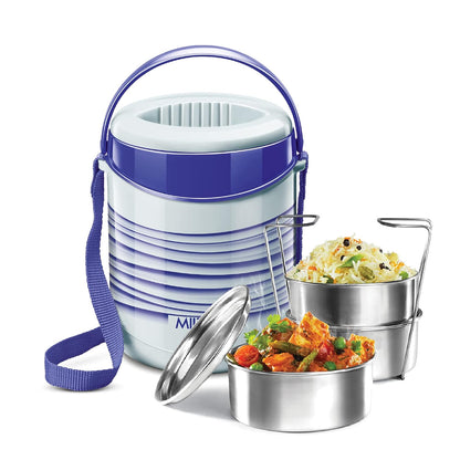 MILTON New Econa 3 Stainless Steel Tiffin Box, Set of 3, Blue