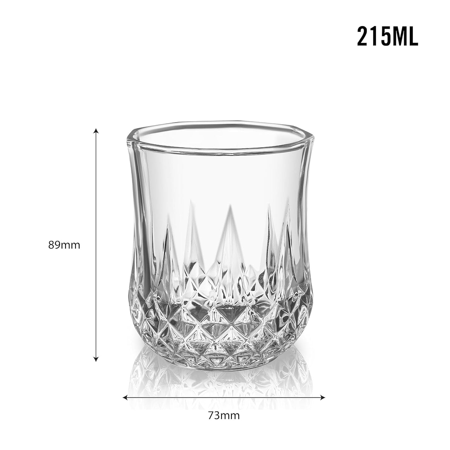 CELLO Amore Glass Tumblers | Set of 6 | 215ml | Clear