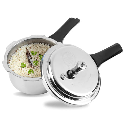Vinod Platinum Triply Stainless Steel Outer Lid Pressure Cooker - 1. 5 litre/Induction and Gas Stove Friendly
