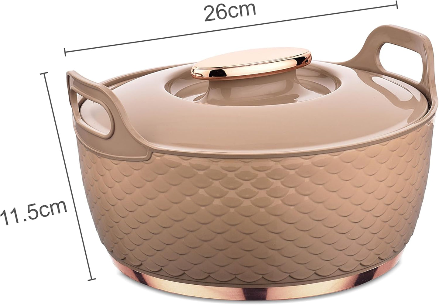 ASIAN Casserole Majestic Gold Stainless Steel Insulated Hotpot (ROSE, 2500ML)