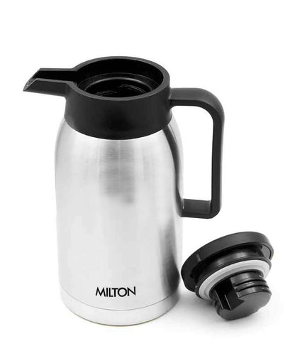 milton omega 500 thermosteel vacuum insulated 24 hours hot or cold carafe, 500 ml, silver | 100% leak proof | easy to carry | ideal for tea | coffee | juice | water