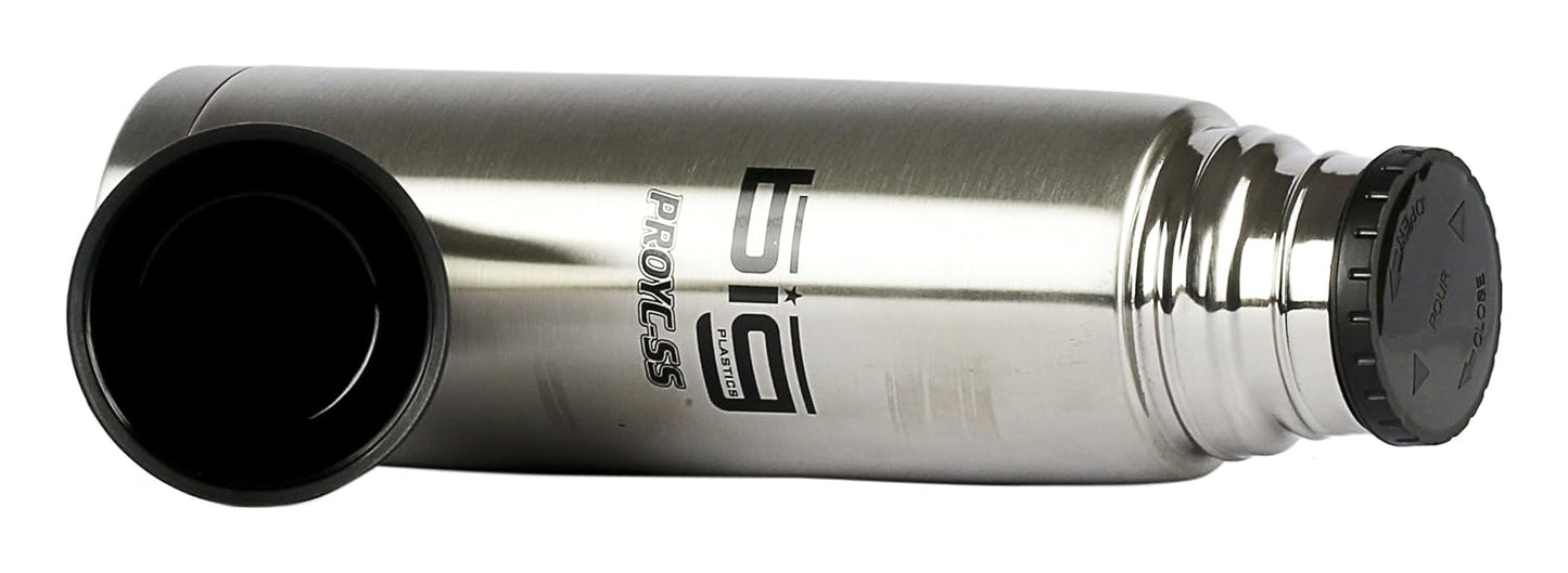 Big Plastics Stainless Thermosteel Vacuum Insulated Flask Bottle, 1000ml, Silver