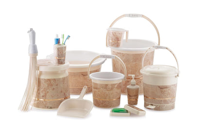 Liza Orry - 11 pcs Bathroom Accessories Set Plastic Bath Set Bathroom 20 LTR. Bucket, 1 LTR. Mug Combo Set for Home Bathroom Set. (Assorted Colours)