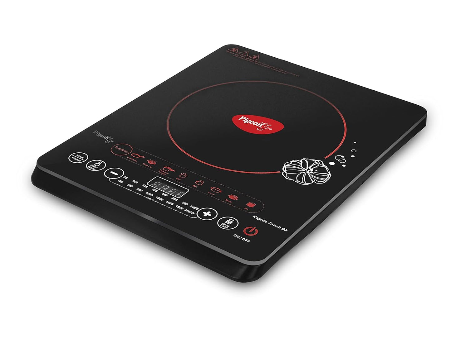 Pigeon by Stovekraft Rapido Touch DX 2100-Watt Stainless Steel Induction Cooktop (Black)