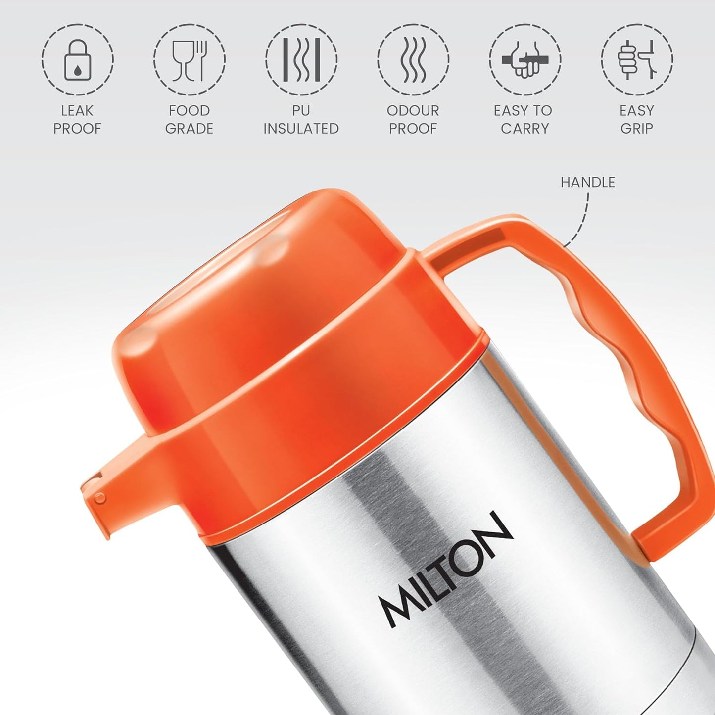 milton dura Stainless Steel tuff jug, 750ml/176mm, Orange