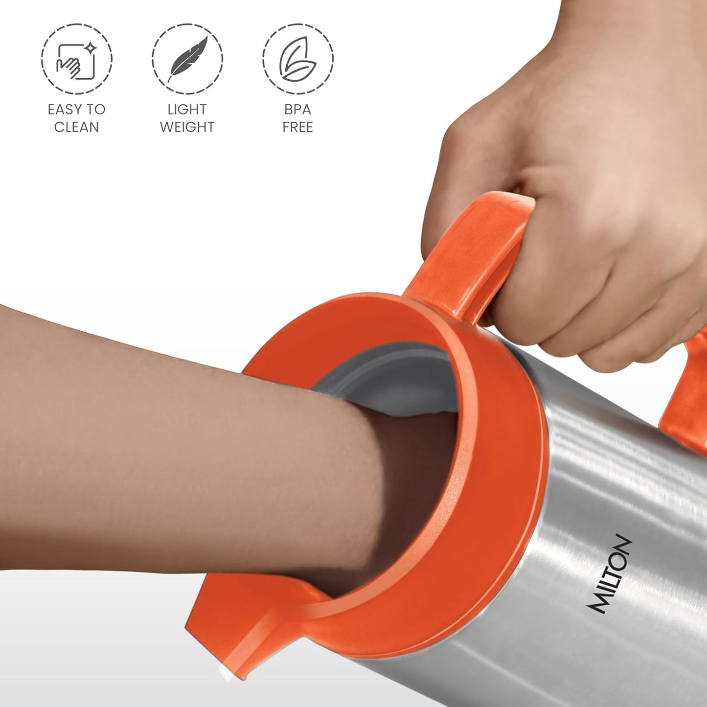 milton dura Stainless Steel tuff jug, 750ml/176mm, Orange