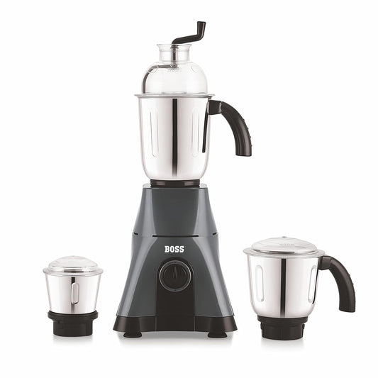 BOSS Cyclone-NX Mixer Grinder,750 Watt, 3-Speed with Overload Protection, 3 Jars, Grey