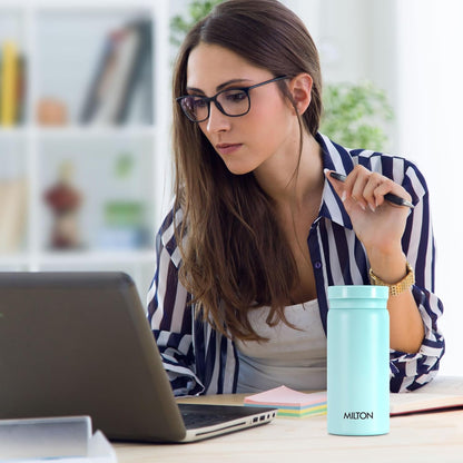 Milton Minimate 200 Thermosteel Insulated Water Bottle, 190 ml, 24 Hr Hot and Cold | Leak Proof Lid, ISI Certified I Vacuum Insulated | for Office, Gym, School | Blue