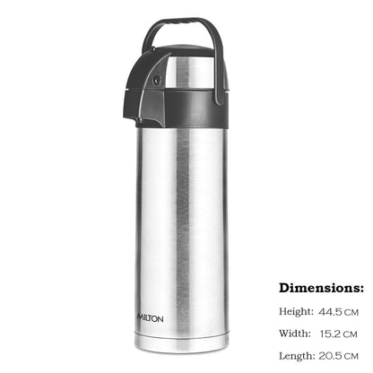 Milton Beverage Dispenser 4500 Stainless Steel for Serving Tea and Coffee, 4250 ml, Silver