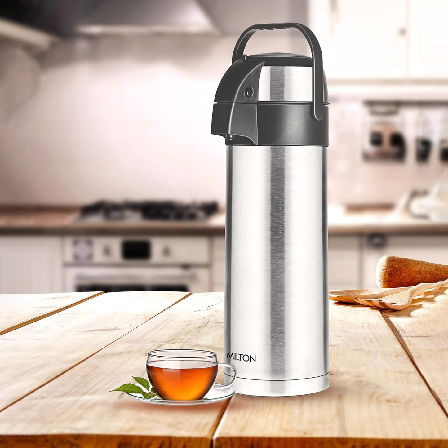 Milton Beverage Dispenser 4500 Stainless Steel for Serving Tea and Coffee, 4250 ml, Silver