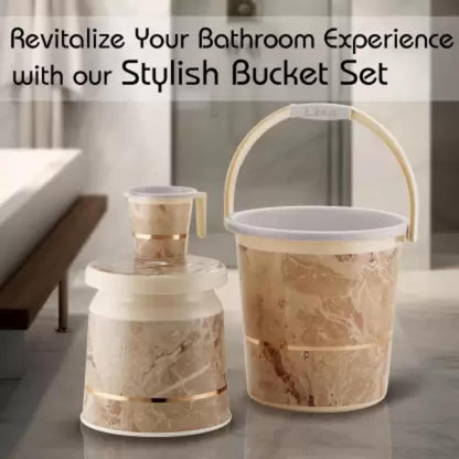 Liza Orry - 11 pcs Bathroom Accessories Set Plastic Bath Set Bathroom 20 LTR. Bucket, 1 LTR. Mug Combo Set for Home Bathroom Set. (Assorted Colours)