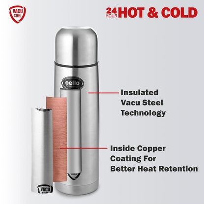 Insulated Flask Cello Thermosteel Water Bottle 500ml Cello