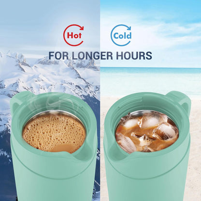 Milton Renova 500 Water Jug, PU Insulated Inner Stainless Steel Hot & Cold Jug, BPA Free, Leak Proof, 500 ml, Light Green, Ideal for Tea, Coffee, Water, Hot Beverages