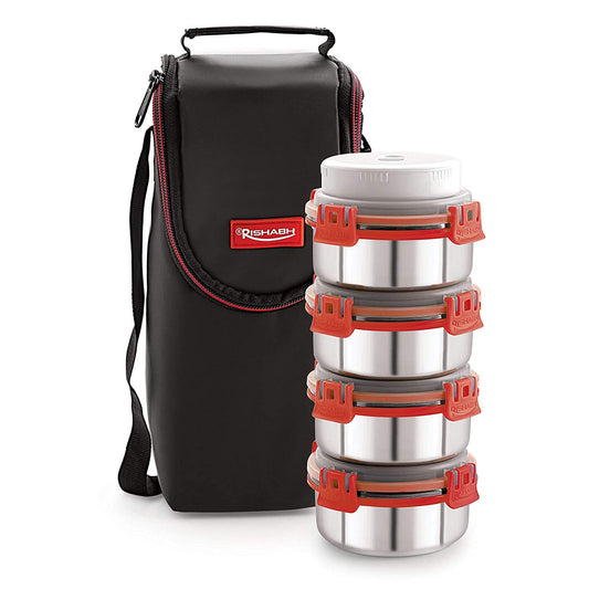 RISHABH Grace Airtight Stainsteel Container Lunch Box Set of 4 Containers