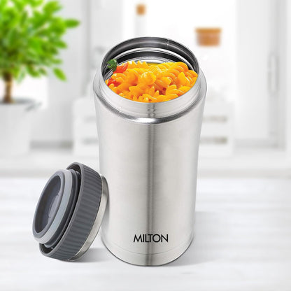 Milton Optima 350 Thermosteel Hot and Cold Flask, 340 ml, Silver | Vacuum Insulated | Rust Proof | Leak Proof | Tea | Coffee | Juice
