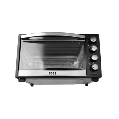 BOSS Delish 30 Litres Oven Toaster Griller, Motorised Rotisserie, Convection, Baking, Grilling, Toasting, 1600 Watts, 2 years warranty, Black