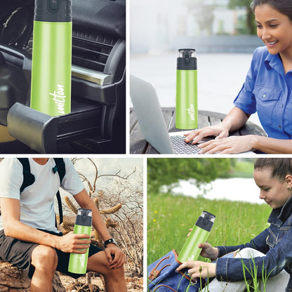 Milton Atlantis 600 Thermosteel Water Bottle 500 ml, 24 Hr Hot and Cold I Leak Proof Lid, ISI Certified I Vacuum Insulated I for Office, Gym, School I Green