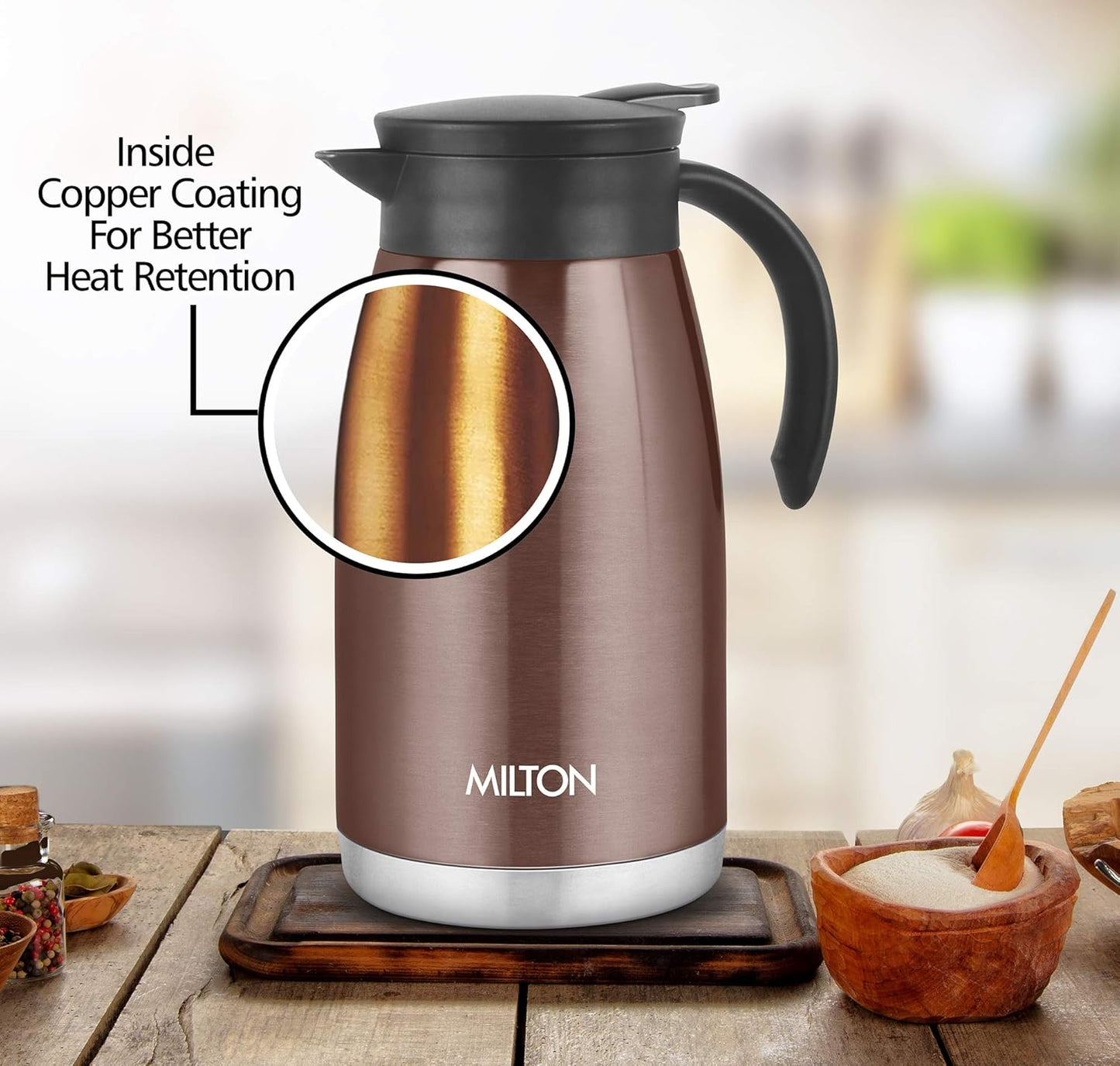 Milton Bistro 1100 Thermosteel Carafe, 1000 ml, Brown