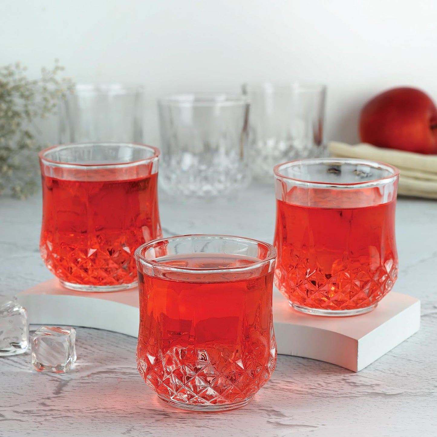 CELLO Amore Glass Tumblers | Set of 6 | 215ml | Clear