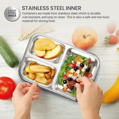 MILTON Fun Feast 3 Inner Stainless Steel Tiffin Box, 700 ml, Maroon | 3 compartments | PU Insulated | BPA Free | Easy to Carry | Easy to Clean
