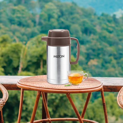 Milton Dura 1000 Stainless Steel Tuff Insulated Jug, 1000 ml, Brown | Leak Proof | Food Grade | PU Insulated | Hot & Cold