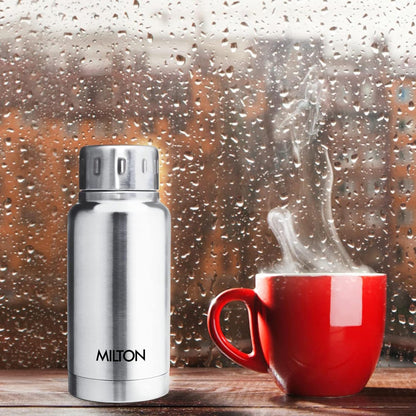 Milton Elfin 160 Thermosteel Water Bottle 160 ml, 24 Hr Hot and Cold I Leak Proof Lid, ISI Certified I Vacuum Insulated I for Office, Gym, School I Silver