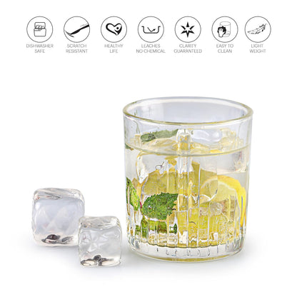 CELLO Brilliant Glass Tumblers | Set of 6 | 215ml | Clear